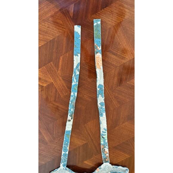 Forever That Girl Floral Smocked Halter Sundress Blue Orange Size S - Picture 6 of 16